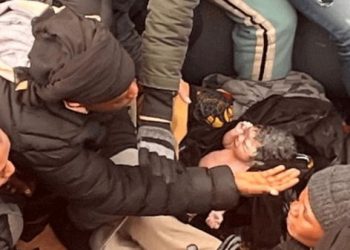 A baby was born on a small boat carrying migrants from Africa