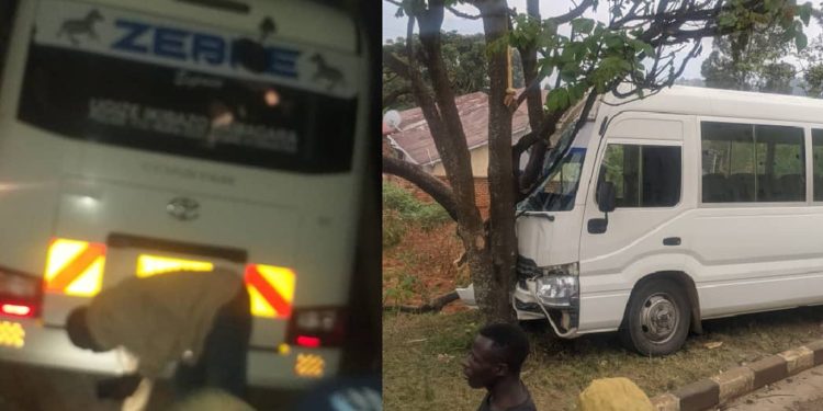 Nyamasheke: Umushoferi warutwaye Bisi irimo abantu 17 yasinziriye agonga igiti