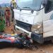 Nyamasheke: Imodoka yo mu bwoko bwa FUSO yagonganye na moto, babiri barakomereka